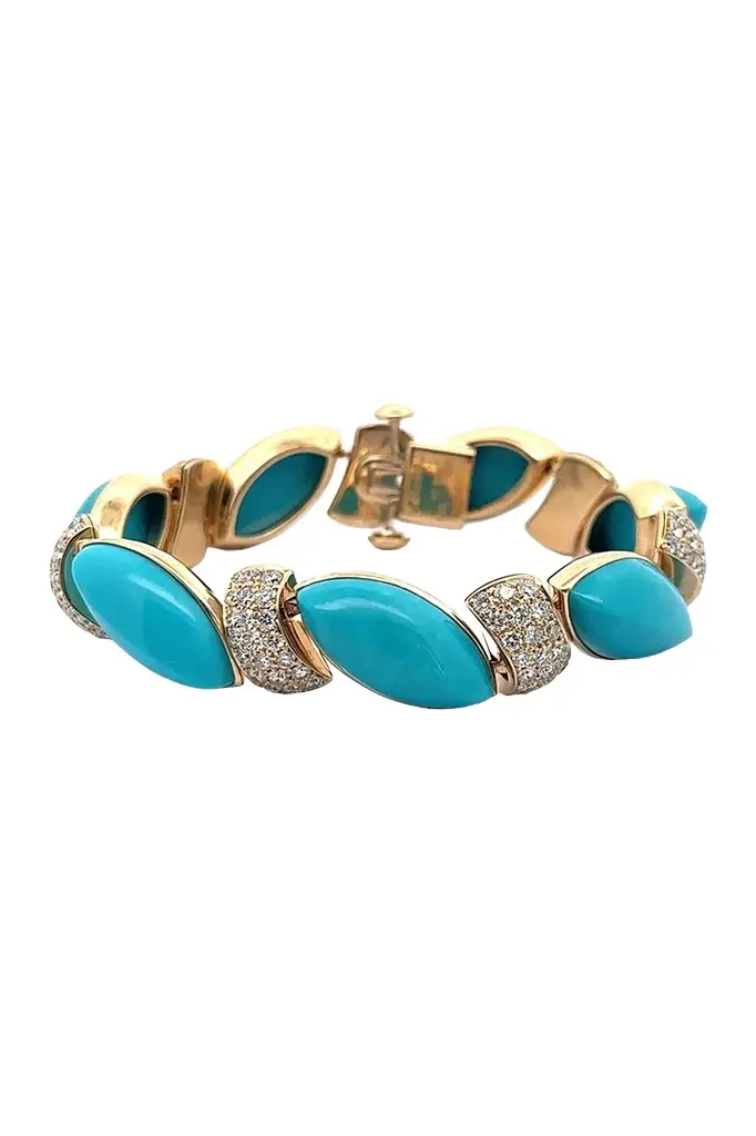 ALETTO BROTHERS Diamond Turquoise Marea Bracelet