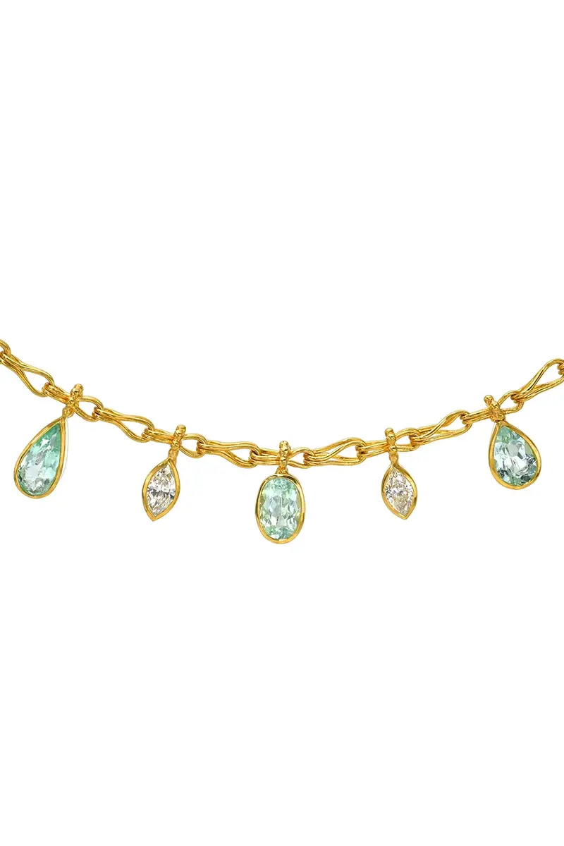 CAMILLE BEINHORN Paraiba Tourmaline Diamond Fringe Necklace | Thumbnail 3 CAMILLE BEINHORN Paraiba Tourmaline Diamond Fringe Necklace | Thumbnail 3