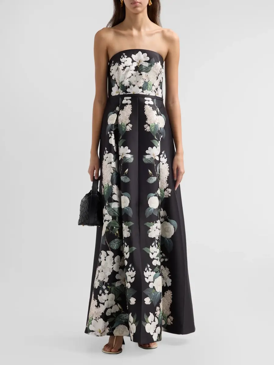 Noir Sachin & Babi Women's Gillian Floral Strapless A-Line Gown | Thumbnail 2 Noir Sachin & Babi Women's Gillian Floral Strapless A-Line Gown | Thumbnail 2
