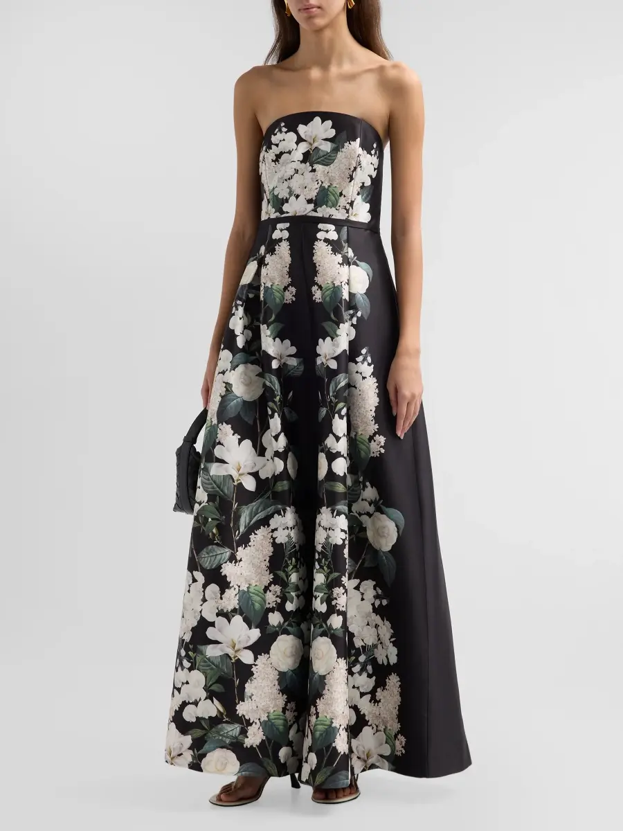 Noir Sachin & Babi Women's Gillian Floral Strapless A-Line Gown | Thumbnail 4 Noir Sachin & Babi Women's Gillian Floral Strapless A-Line Gown | Thumbnail 4