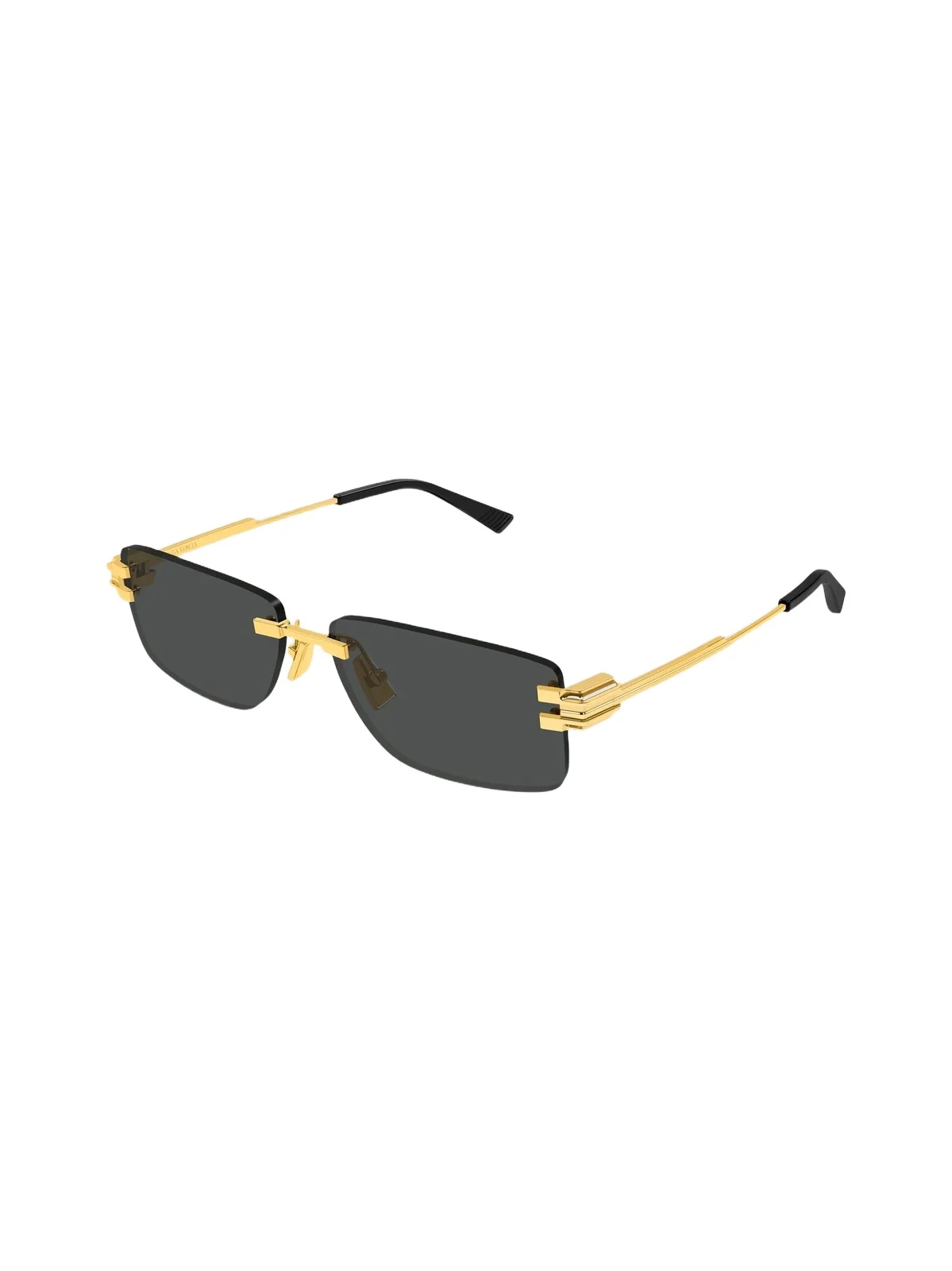 Bottega Veneta Men's Ribbon Bv1511S Step Ribbon 58MM Rimless Rectangular Metal Sunglasses