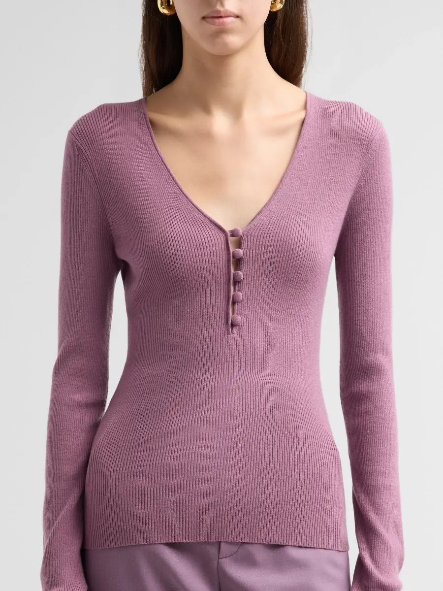 A.L.C. A. L.C. Women's Tate Virgin Wool-Blend V-Neck Sweater | Thumbnail 5