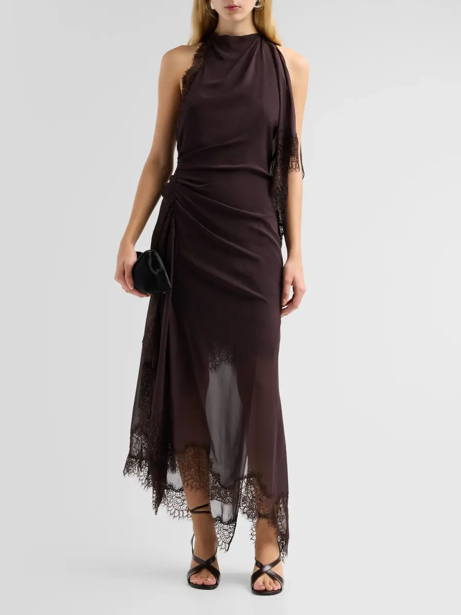 A.L.C. A. L.C. Women's Renata Silk-Lace Asymmetric Midi Dress | Thumbnail 2 A.L.C. A. L.C. Women's Renata Silk-Lace Asymmetric Midi Dress | Thumbnail 2