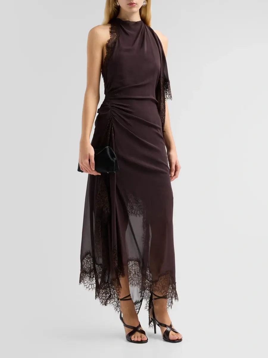 A.L.C. A. L.C. Women's Renata Silk-Lace Asymmetric Midi Dress | Thumbnail 4 A.L.C. A. L.C. Women's Renata Silk-Lace Asymmetric Midi Dress | Thumbnail 4