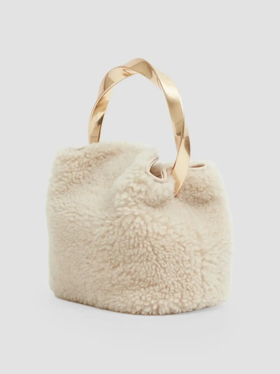 Simkhai Women's Nixi Mini Shearling Twist Bucket Bag | Thumbnail 2 Simkhai Women's Nixi Mini Shearling Twist Bucket Bag | Thumbnail 2