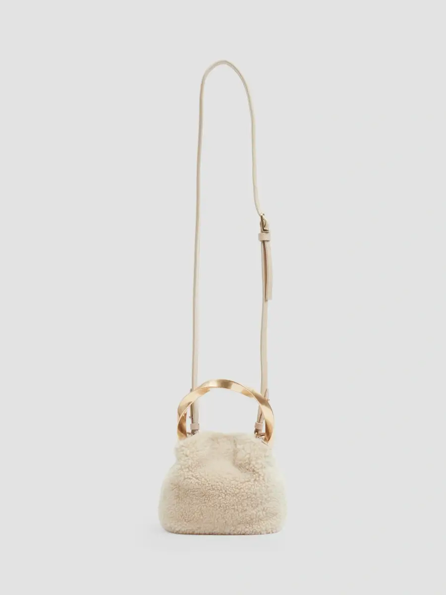 Simkhai Women's Nixi Mini Shearling Twist Bucket Bag | Thumbnail 4 Simkhai Women's Nixi Mini Shearling Twist Bucket Bag | Thumbnail 4