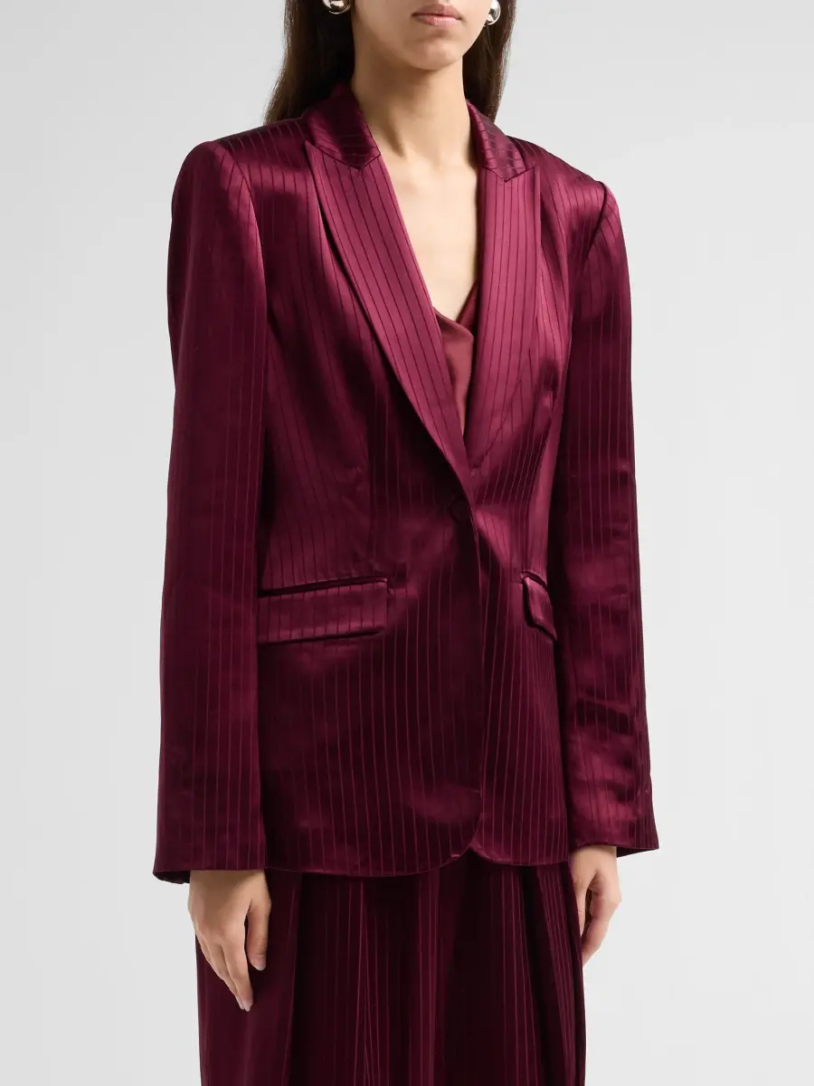 Cinq à Sept Women's Cheyenne Striped Georgia Satin Blazer | Thumbnail 4