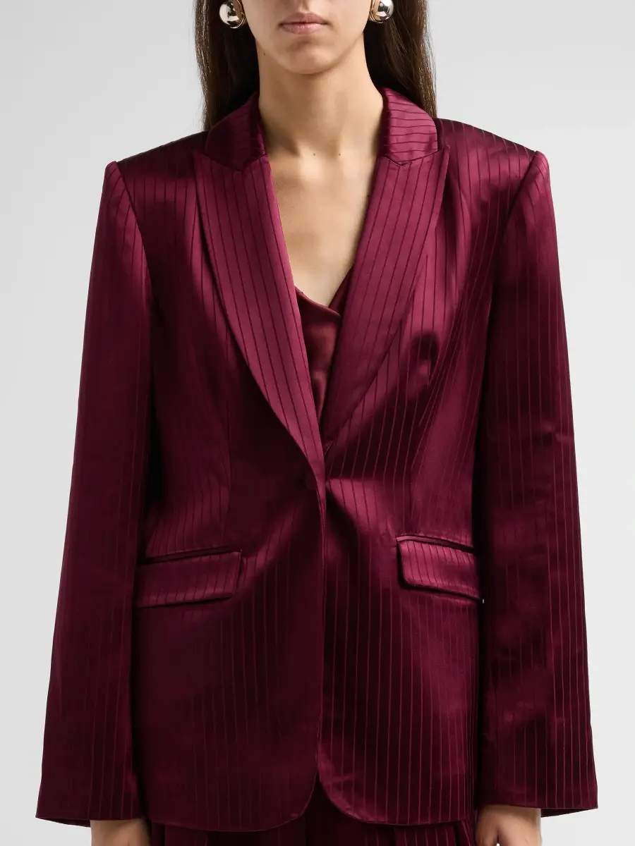 Cinq à Sept Women's Cheyenne Striped Georgia Satin Blazer | Thumbnail 5