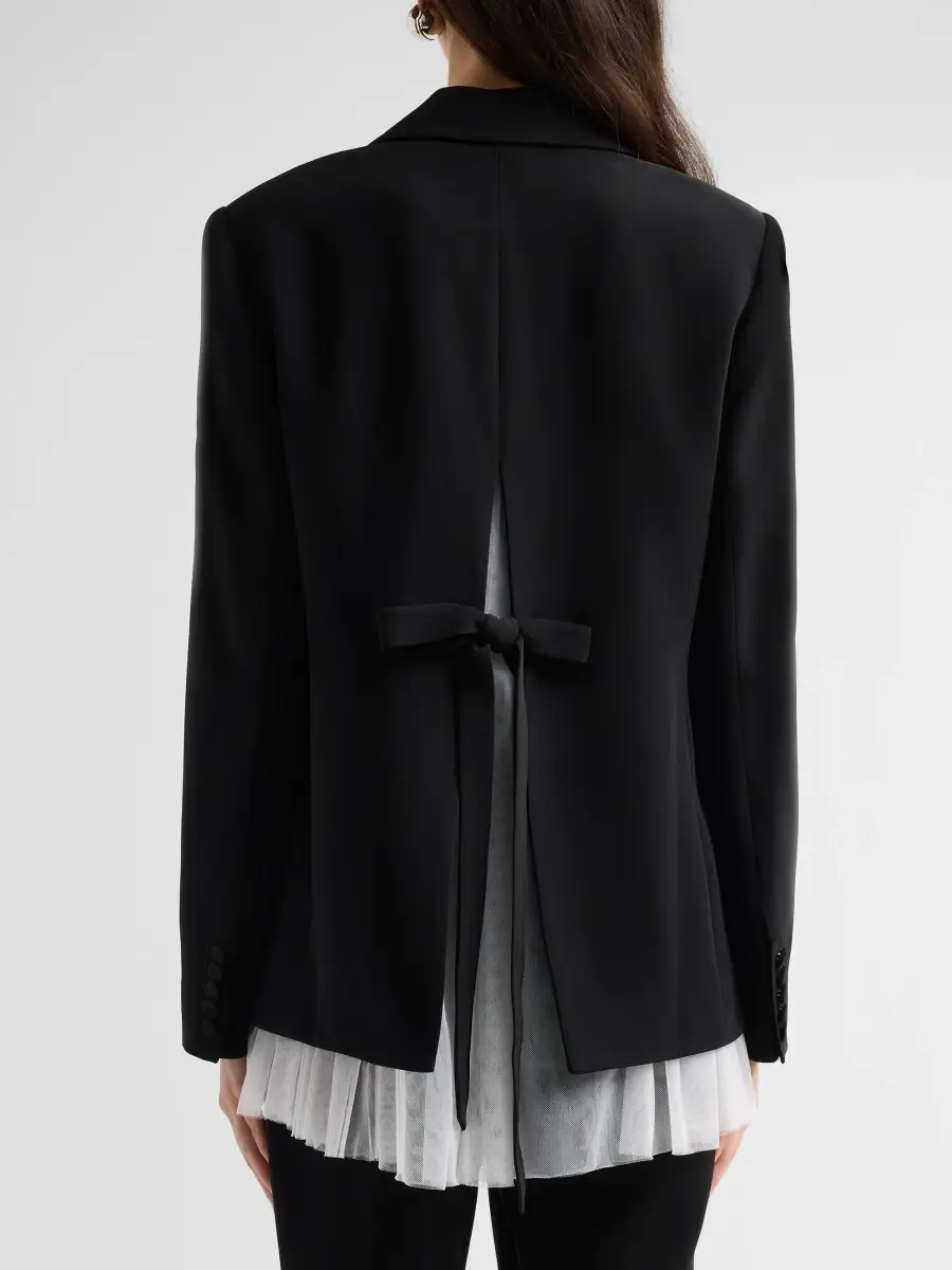 Cinq à Sept Women's Rosabelle Brooch-Detail Ruffle-Hem Blazer | Thumbnail 3 Cinq à Sept Women's Rosabelle Brooch-Detail Ruffle-Hem Blazer | Thumbnail 3