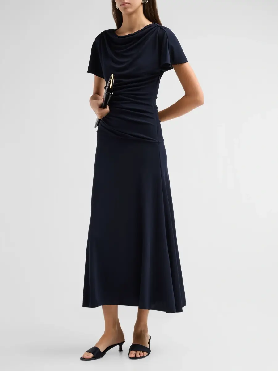 Cinq à Sept Women's Avielle Draped Midi Dress | Thumbnail 4 Cinq à Sept Women's Avielle Draped Midi Dress | Thumbnail 4