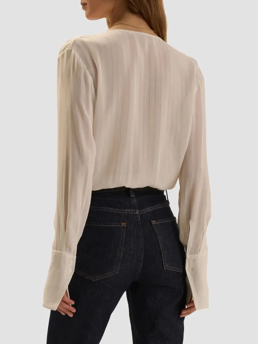 Favorite Daughter Women's The Stripe Jacquard Date Blouse Bodysuit | Thumbnail 3 Favorite Daughter Women's The Stripe Jacquard Date Blouse Bodysuit | Thumbnail 3