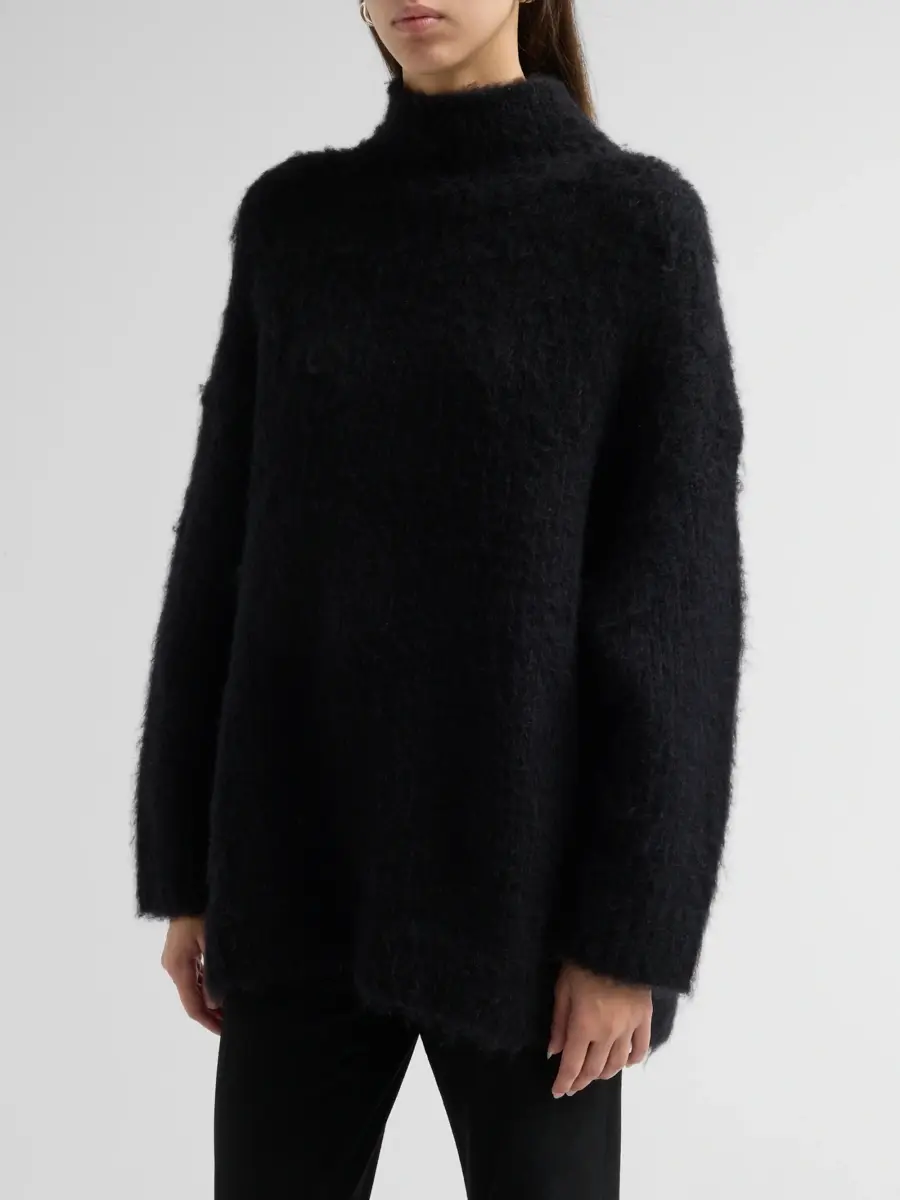 Vince Women's Mock Turtleneck Brushed Wool-Blend Oversized Sweater | Thumbnail 4 Vince Women's Mock Turtleneck Brushed Wool-Blend Oversized Sweater | Thumbnail 4