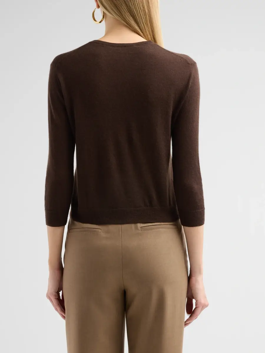 Vince Women's Shrunken V-Neck Cashmere-Silk Knit Top | Thumbnail 3