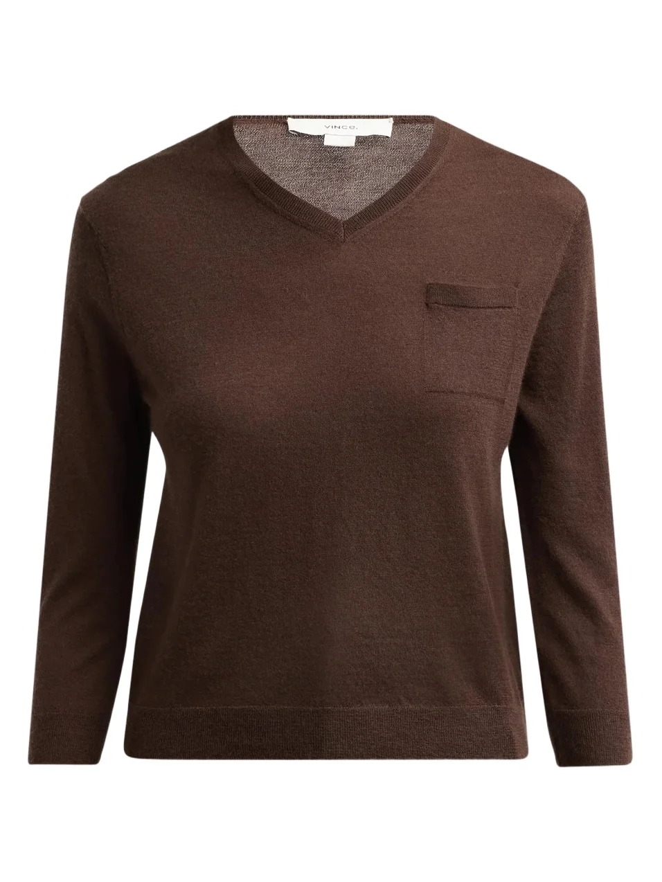Vince Women's Shrunken V-Neck Cashmere-Silk Knit Top