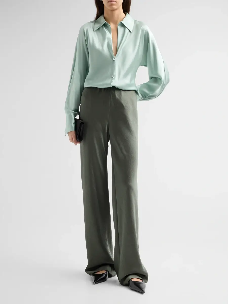 Vince Women's Colette High-Rise Fluid Satin Bias Pants | Thumbnail 2 Vince Women's Colette High-Rise Fluid Satin Bias Pants | Thumbnail 2
