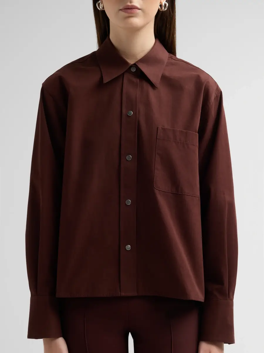 Vince Women's Cotton Snap-Front Shirt | Thumbnail 5 Vince Women's Cotton Snap-Front Shirt | Thumbnail 5