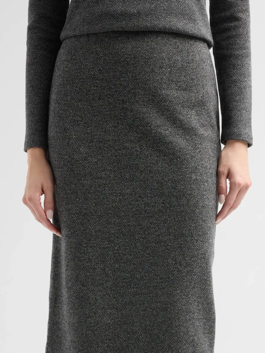 Vince Women's Micro-Houndstooth Cotton-Blend Jacquard Skirt | Thumbnail 5 Vince Women's Micro-Houndstooth Cotton-Blend Jacquard Skirt | Thumbnail 5
