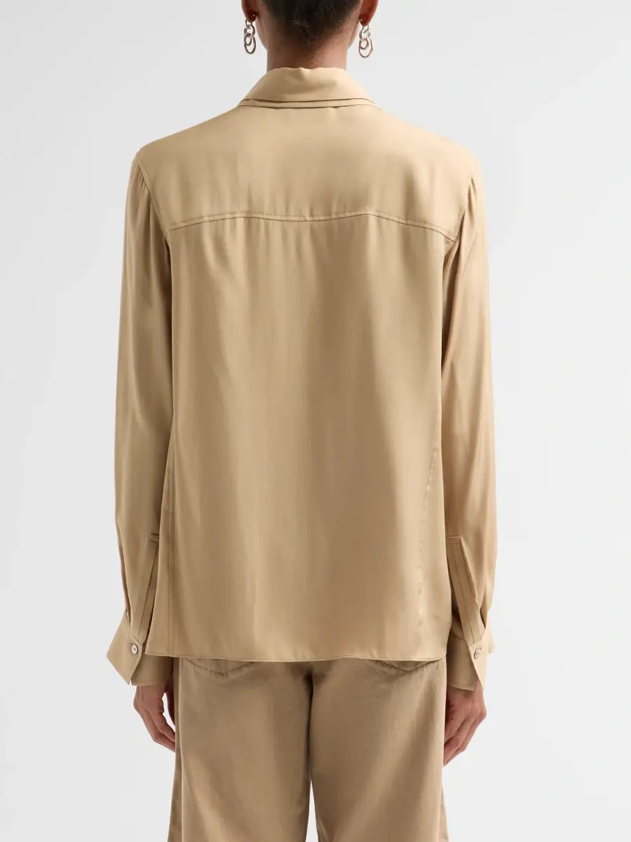 Vince Women's Double Collar Silk-Blend Shirt | Thumbnail 3 Vince Women's Double Collar Silk-Blend Shirt | Thumbnail 3