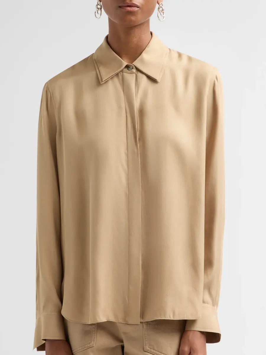 Vince Women's Double Collar Silk-Blend Shirt | Thumbnail 5 Vince Women's Double Collar Silk-Blend Shirt | Thumbnail 5