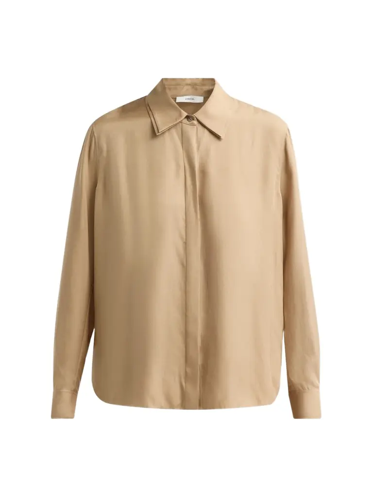 Women's Double Collar Silk-Blend Shirt Women's Double Collar Silk-Blend Shirt