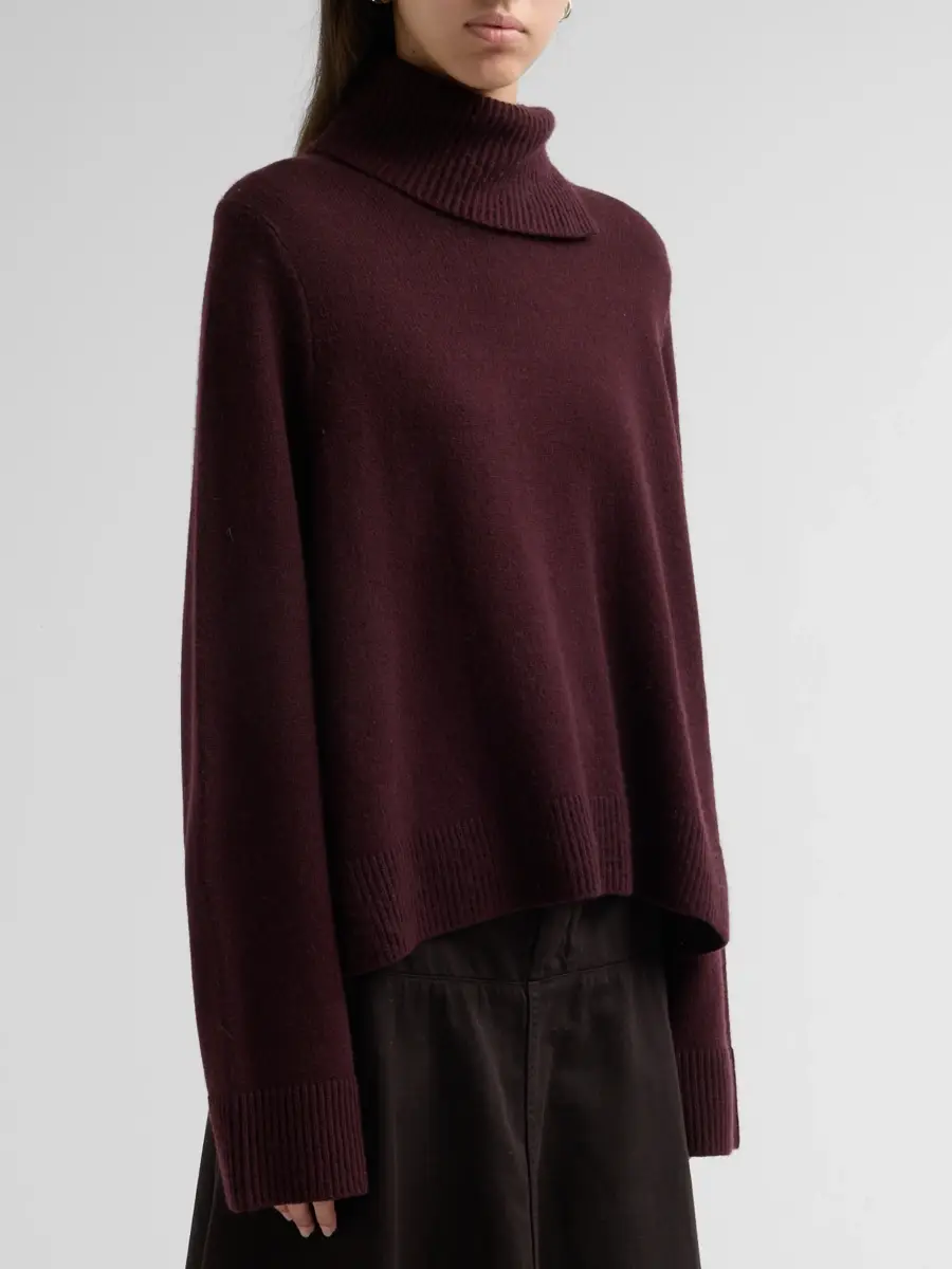 Vince Women's Swing Rib-Knit Wool-Cashmere Sweater | Thumbnail 4