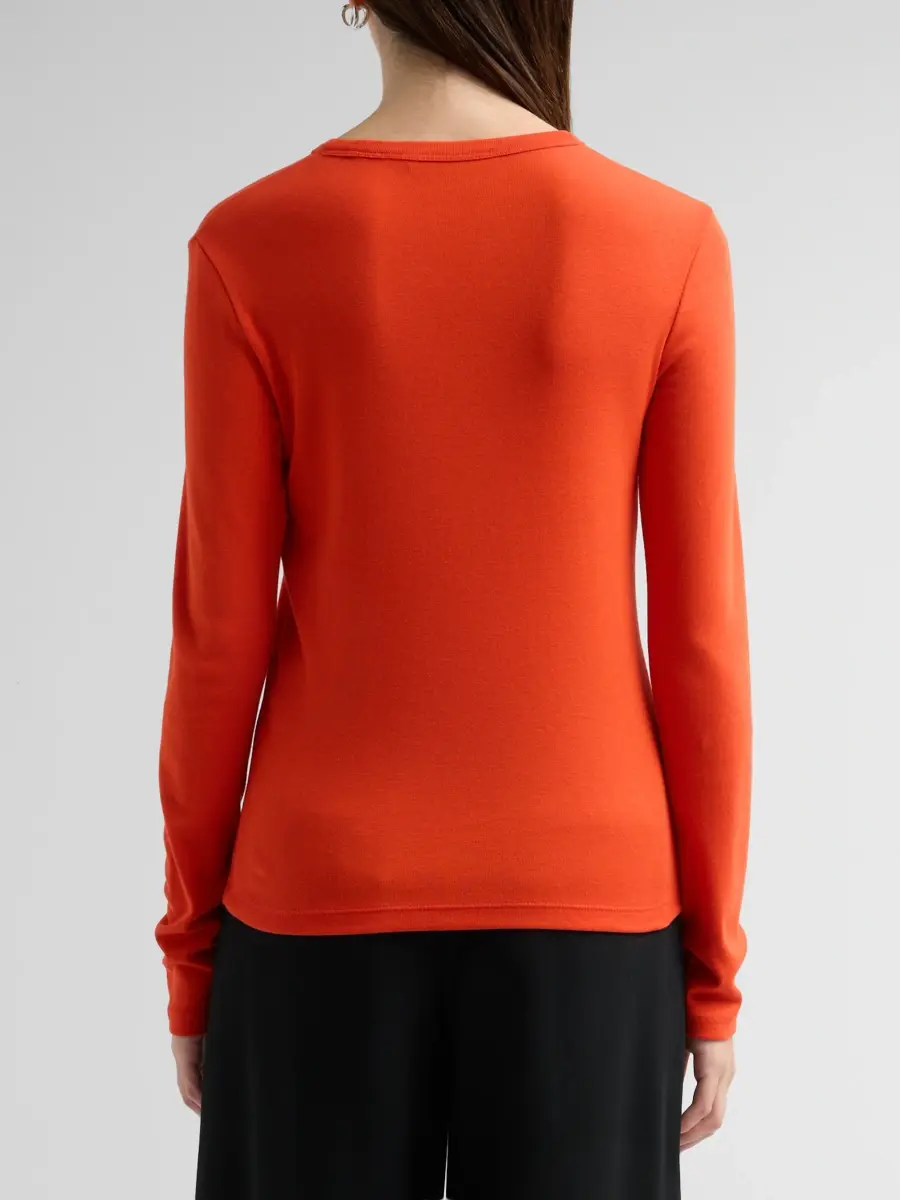 Vince Women's Essential Cotton-Blend Crewneck Long-Sleeve Shirt | Thumbnail 3