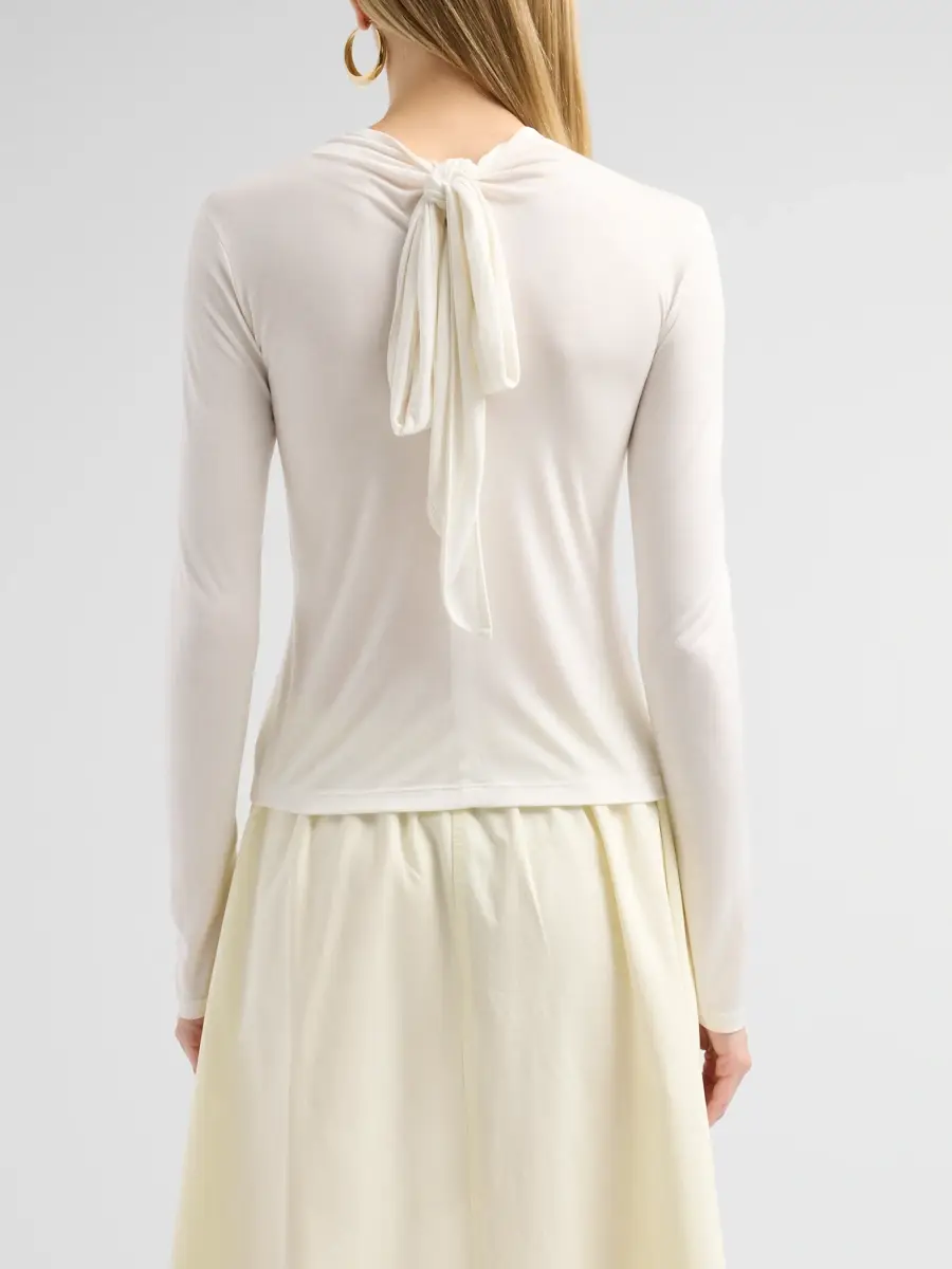 Vince Women's Tie-Detail Fitted Jersey Top | Thumbnail 3