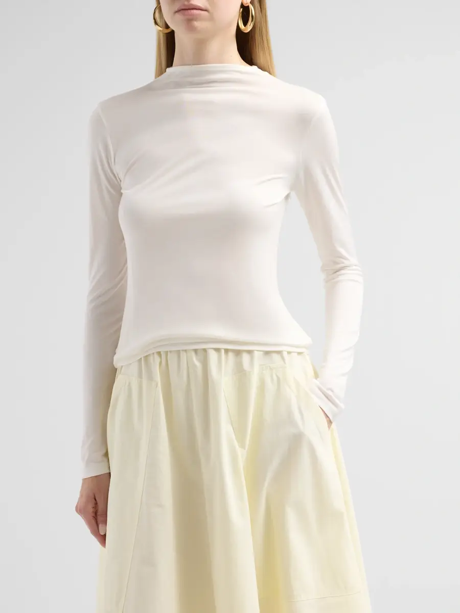 Vince Women's Tie-Detail Fitted Jersey Top | Thumbnail 4