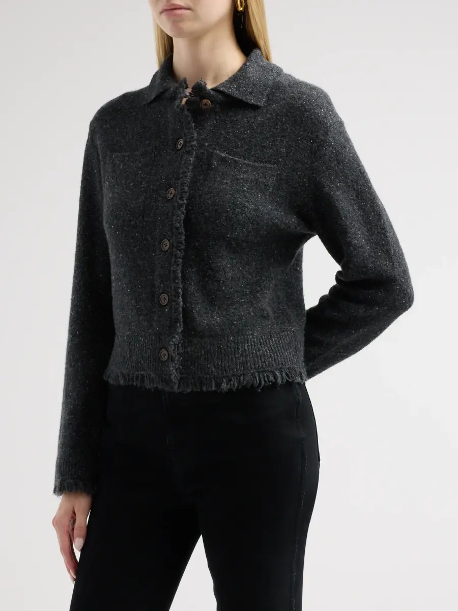 Vince Women's Donegal-Style Cashmere Button-Front Cardigan | Thumbnail 4 Vince Women's Donegal-Style Cashmere Button-Front Cardigan | Thumbnail 4