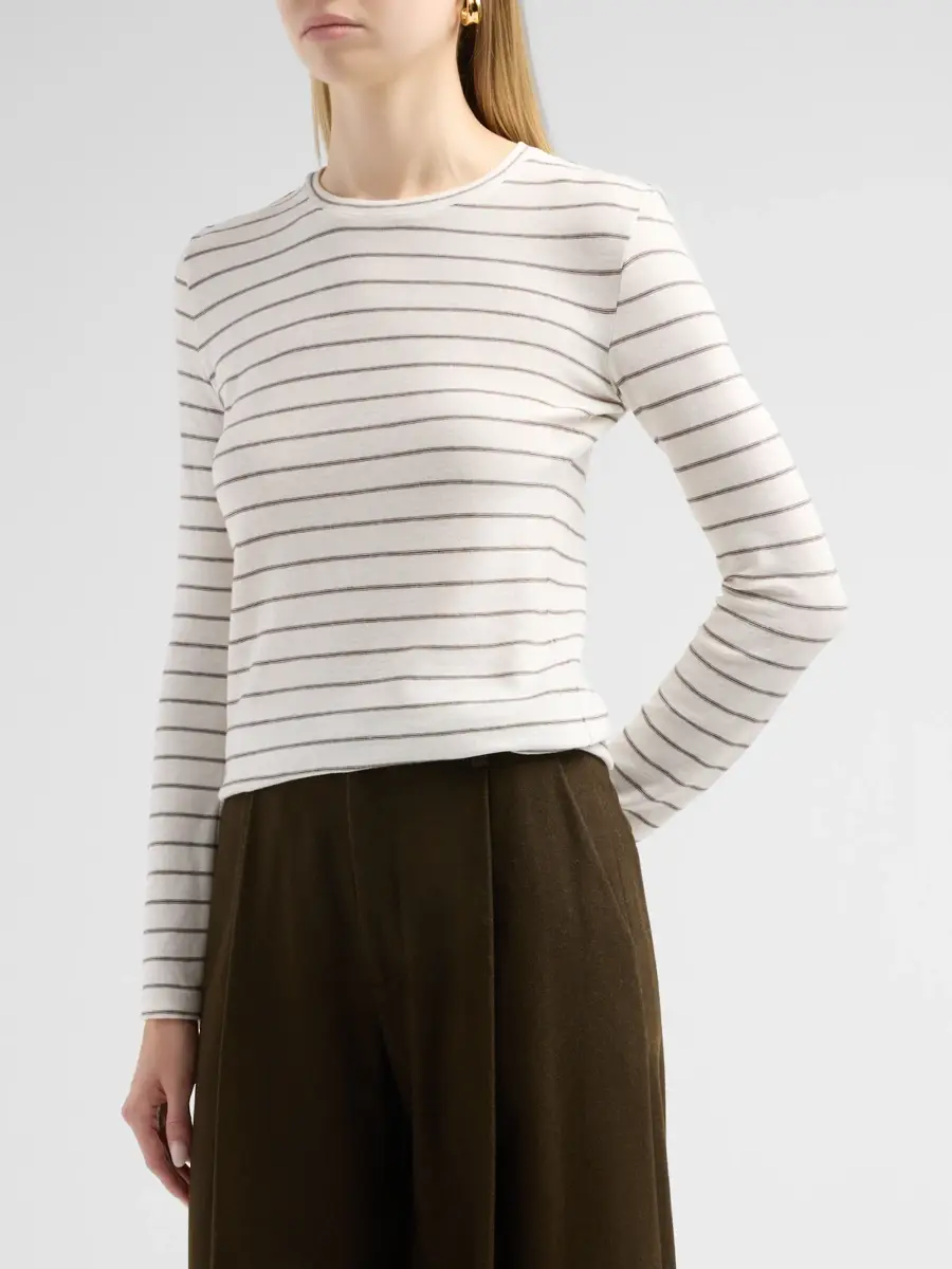 Vince Women's Striped Cotton Long-Sleeve Top | Thumbnail 4 Vince Women's Striped Cotton Long-Sleeve Top | Thumbnail 4