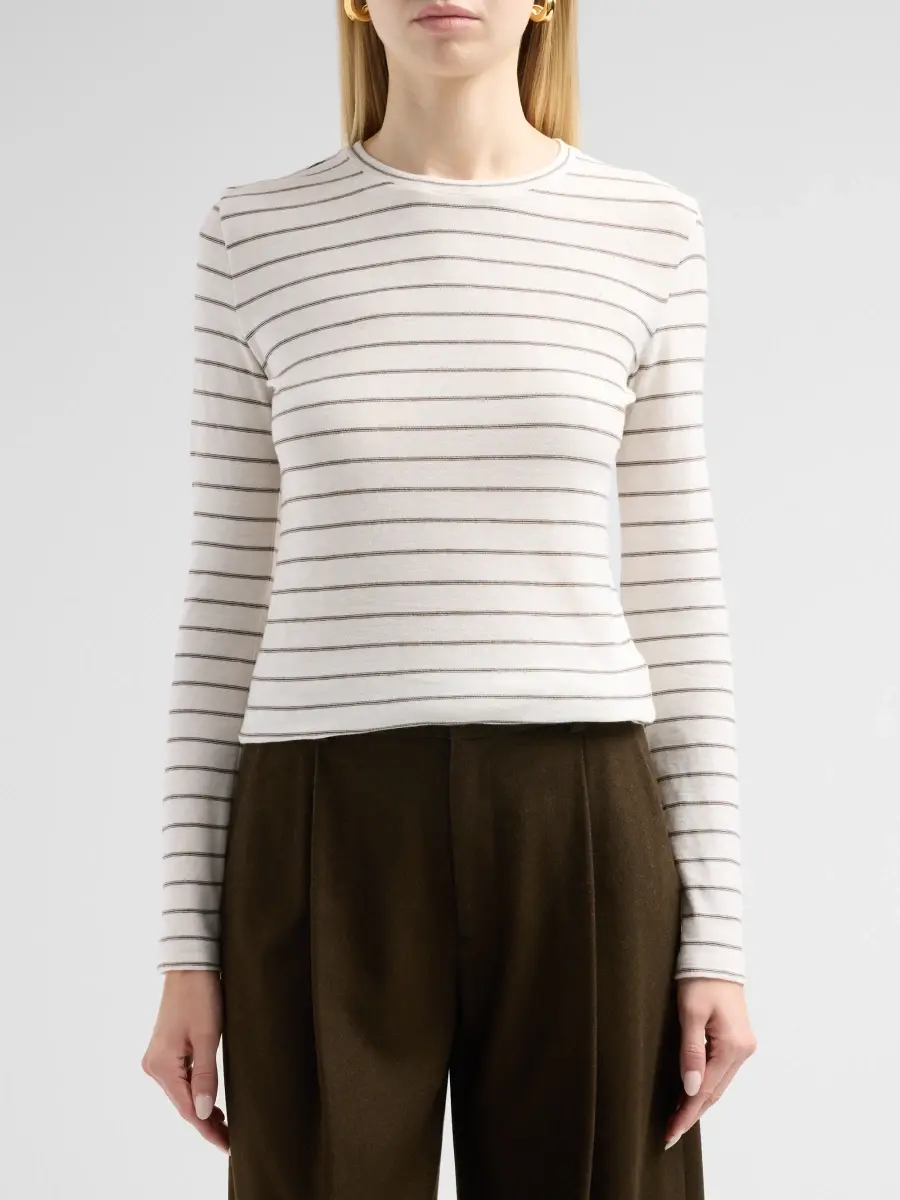 Vince Women's Striped Cotton Long-Sleeve Top | Thumbnail 5 Vince Women's Striped Cotton Long-Sleeve Top | Thumbnail 5