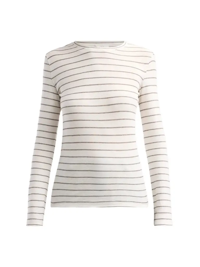 Women's Striped Cotton Long-Sleeve Top