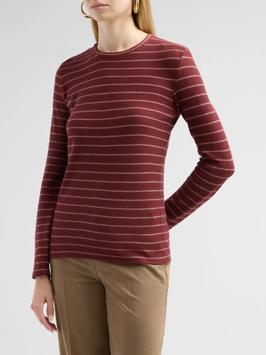 Vince Women's Striped Cotton Long-Sleeve Top | Thumbnail 4