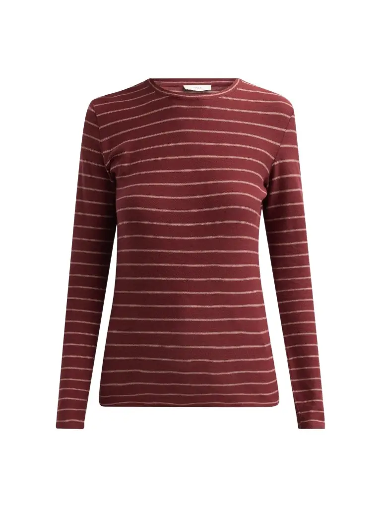 Women's Striped Cotton Long-Sleeve Top