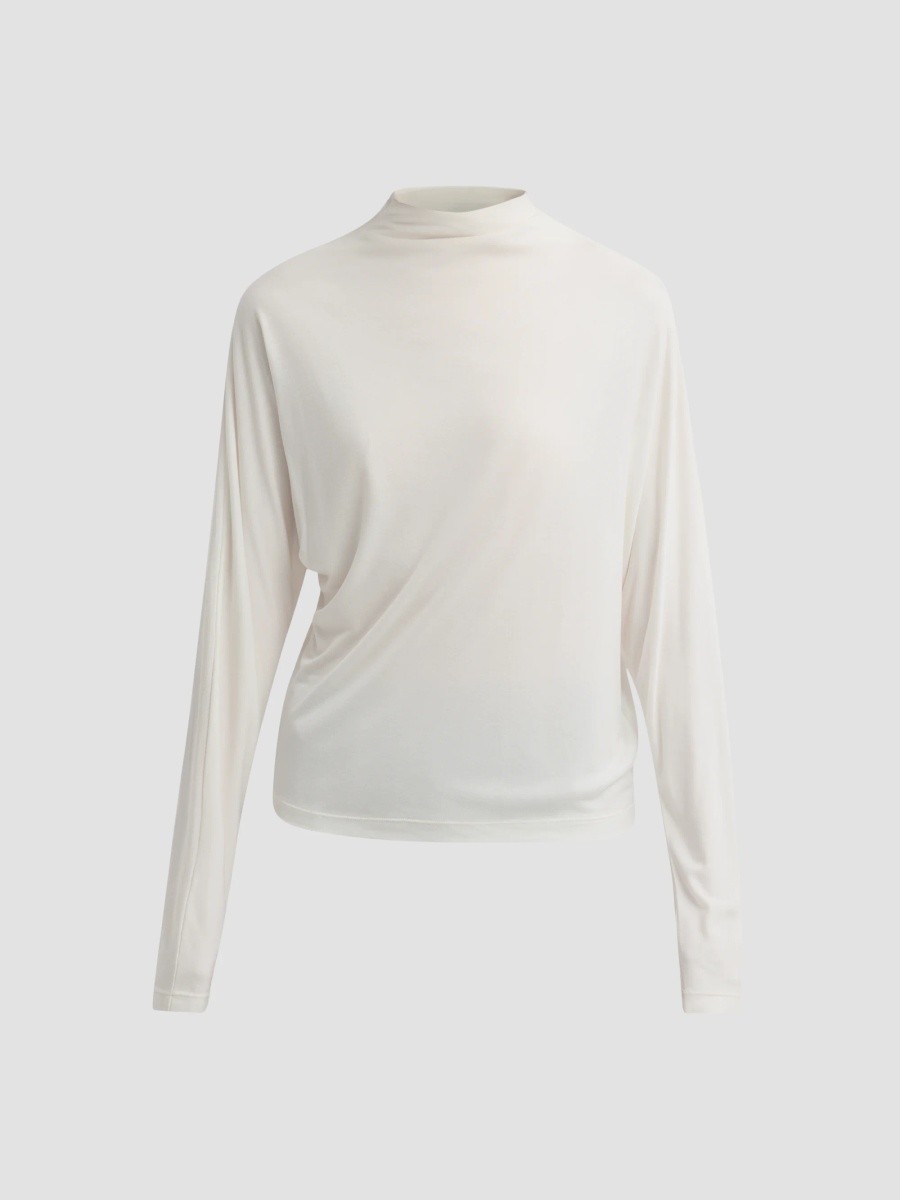 Women's Draped Funnel Neck Top Women's Draped Funnel Neck Top