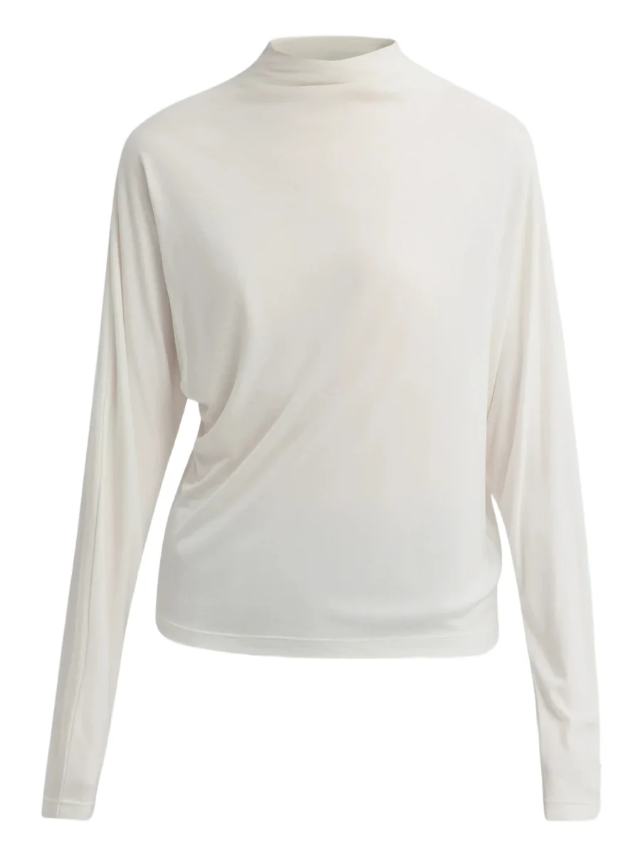 Women's Draped Funnel Neck Top