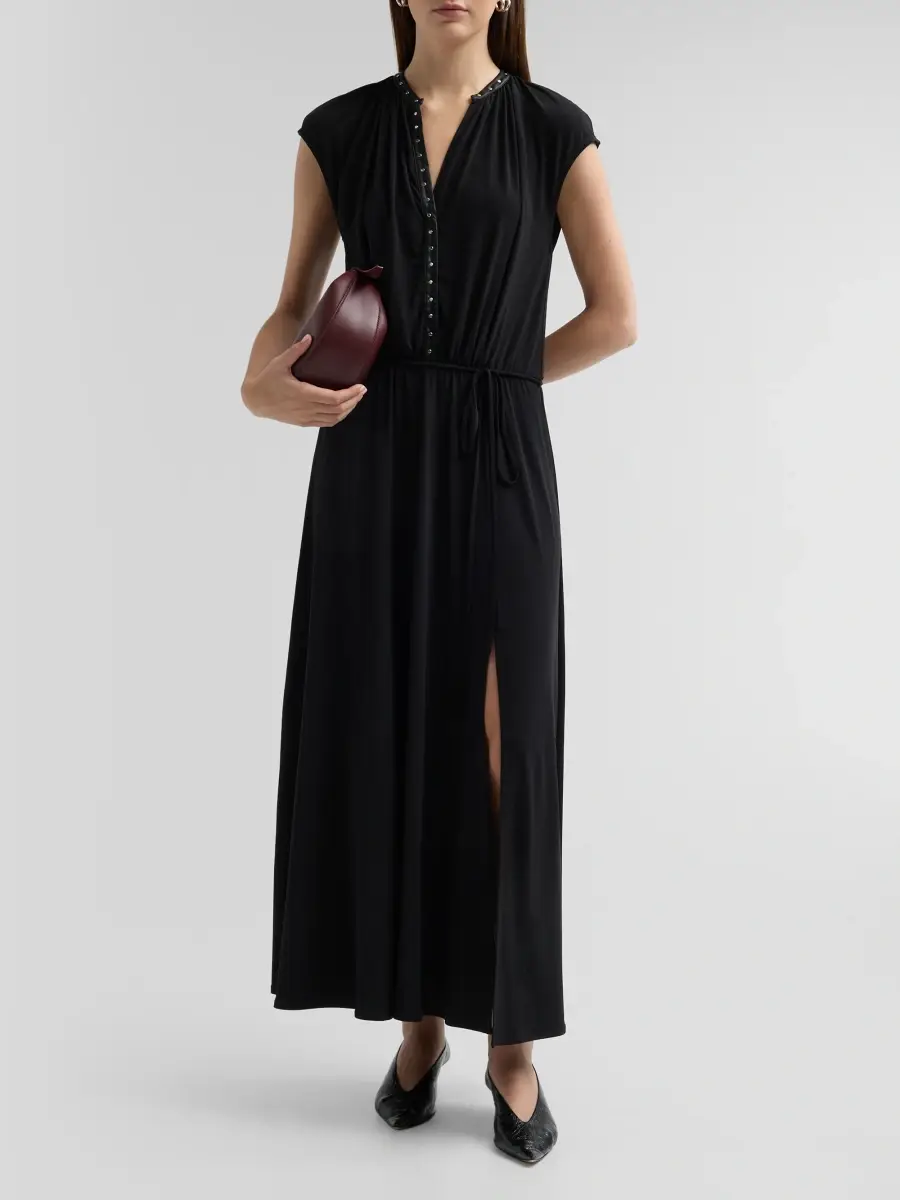 Vince Women's Tie-Waist Studded Midi Dress | Thumbnail 2 Vince Women's Tie-Waist Studded Midi Dress | Thumbnail 2