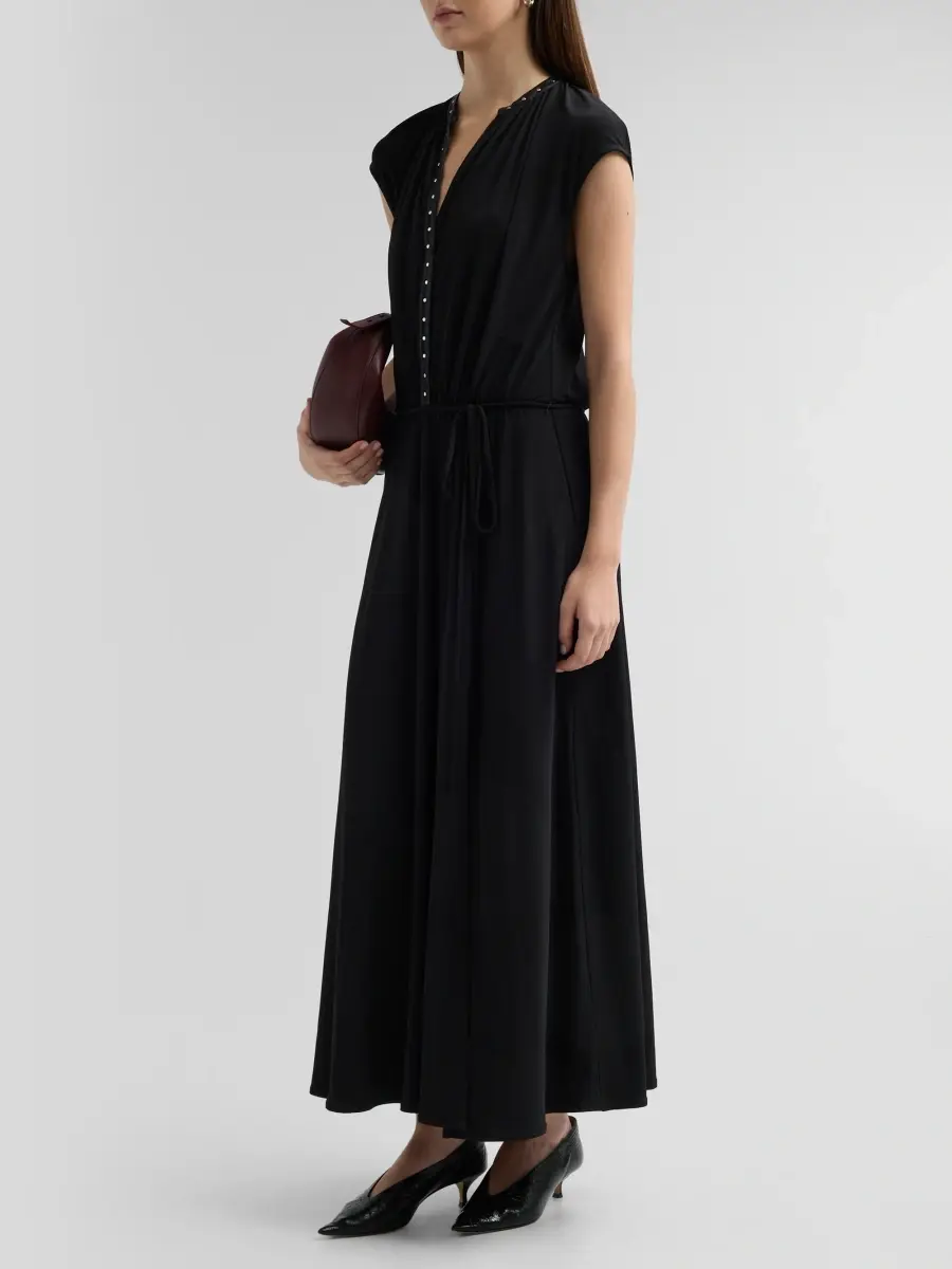 Vince Women's Tie-Waist Studded Midi Dress | Thumbnail 4 Vince Women's Tie-Waist Studded Midi Dress | Thumbnail 4