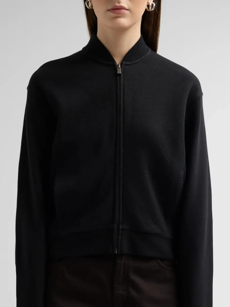 Vince Women's Ponte Knit Drop-Shoulder Bomber Jacket | Thumbnail 5 Vince Women's Ponte Knit Drop-Shoulder Bomber Jacket | Thumbnail 5