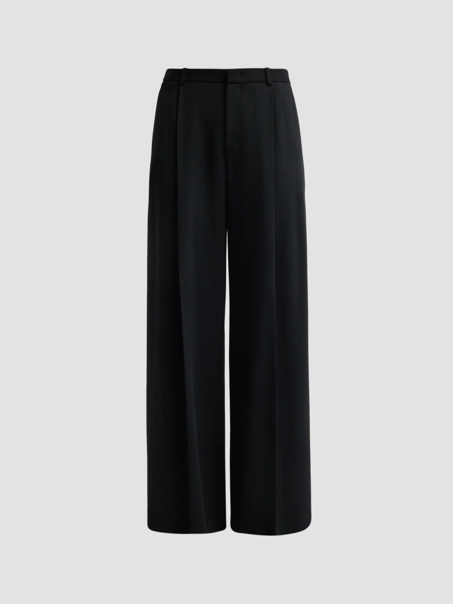 Women's Camille Cotton-Blend Mid-Rise Wide-Leg Trousers