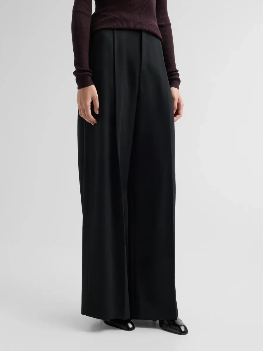 Vince Women's Camille Cotton-Blend Mid-Rise Wide-Leg Trousers | Thumbnail 4 Vince Women's Camille Cotton-Blend Mid-Rise Wide-Leg Trousers | Thumbnail 4