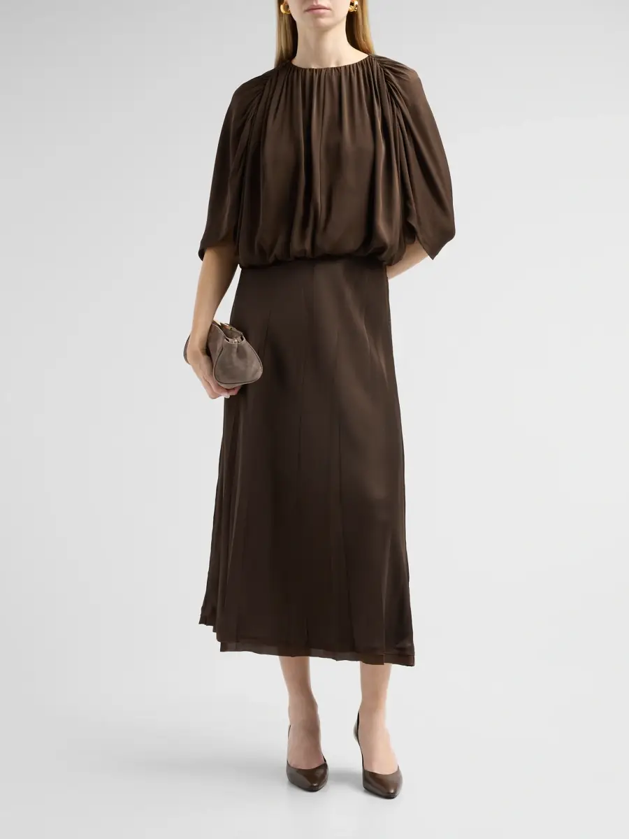 Vince Women's Creased Pleated Midi Skirt | Thumbnail 2 Vince Women's Creased Pleated Midi Skirt | Thumbnail 2