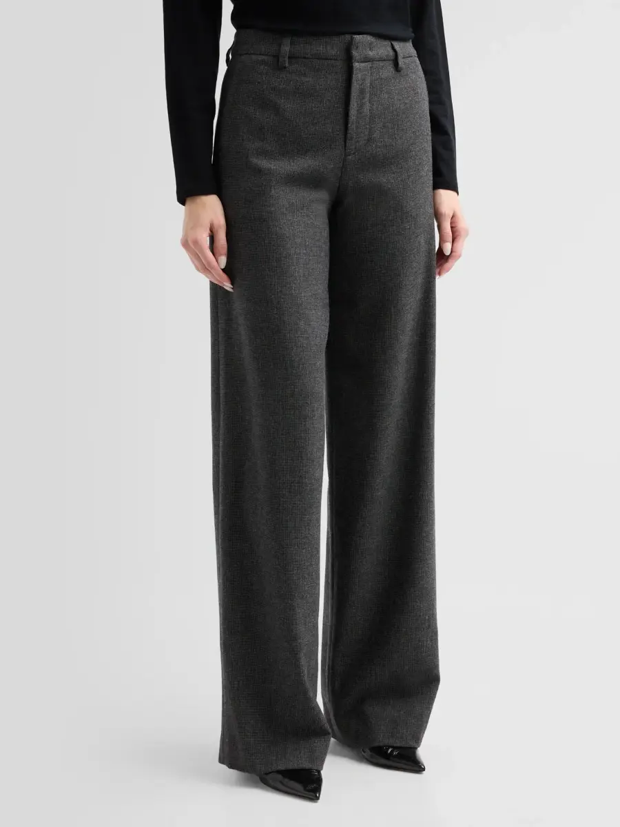 Vince Women's Houndstooth Wool-Blend Wide-Leg Trousers | Thumbnail 4 Vince Women's Houndstooth Wool-Blend Wide-Leg Trousers | Thumbnail 4
