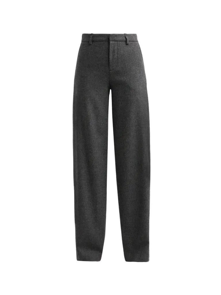 Women's Houndstooth Wool-Blend Wide-Leg Trousers Women's Houndstooth Wool-Blend Wide-Leg Trousers
