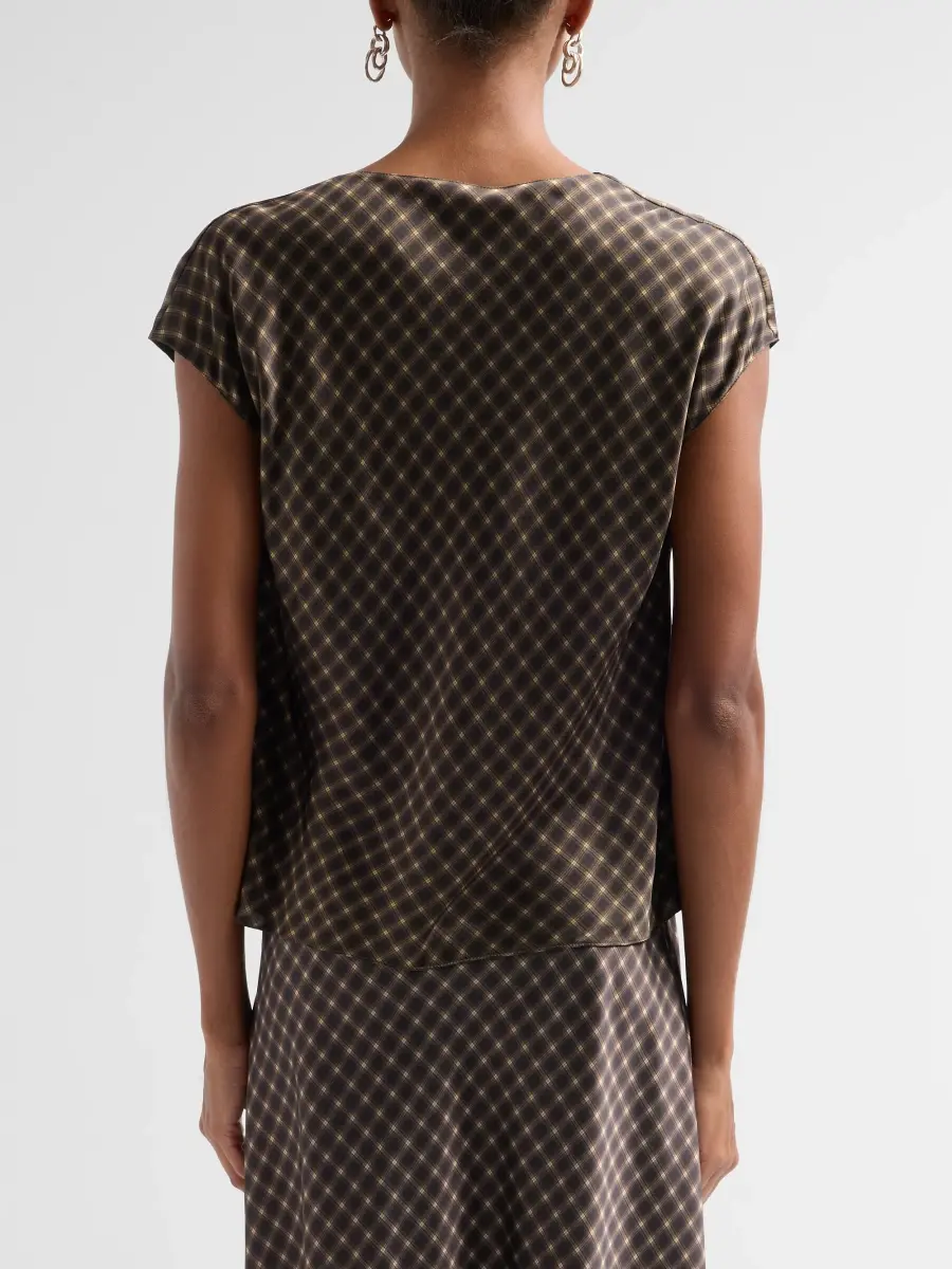 Vince Women's Ombré Plaid Cowlneck Blouse | Thumbnail 3 Vince Women's Ombré Plaid Cowlneck Blouse | Thumbnail 3