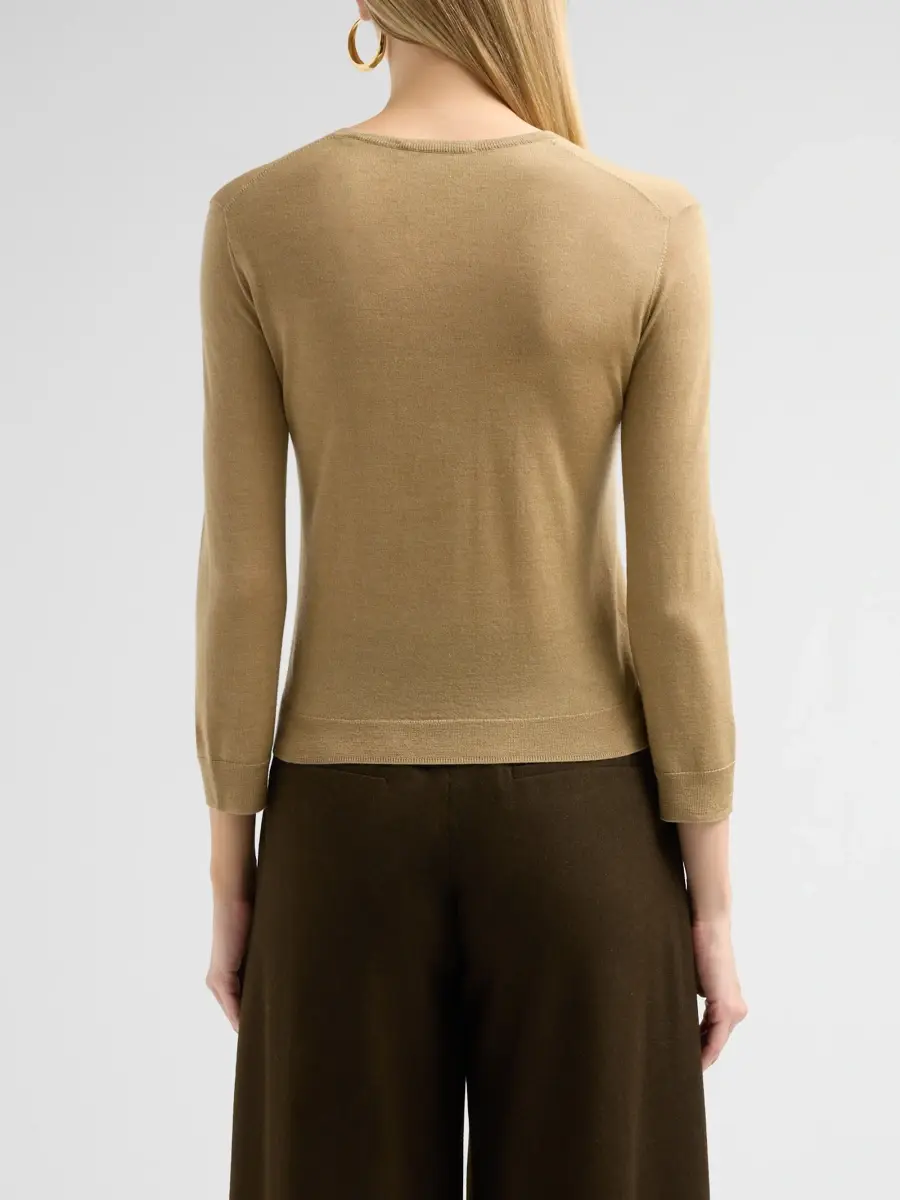 Vince Women's Shrunken V-Neck Cashmere-Silk Knit Top | Thumbnail 3
