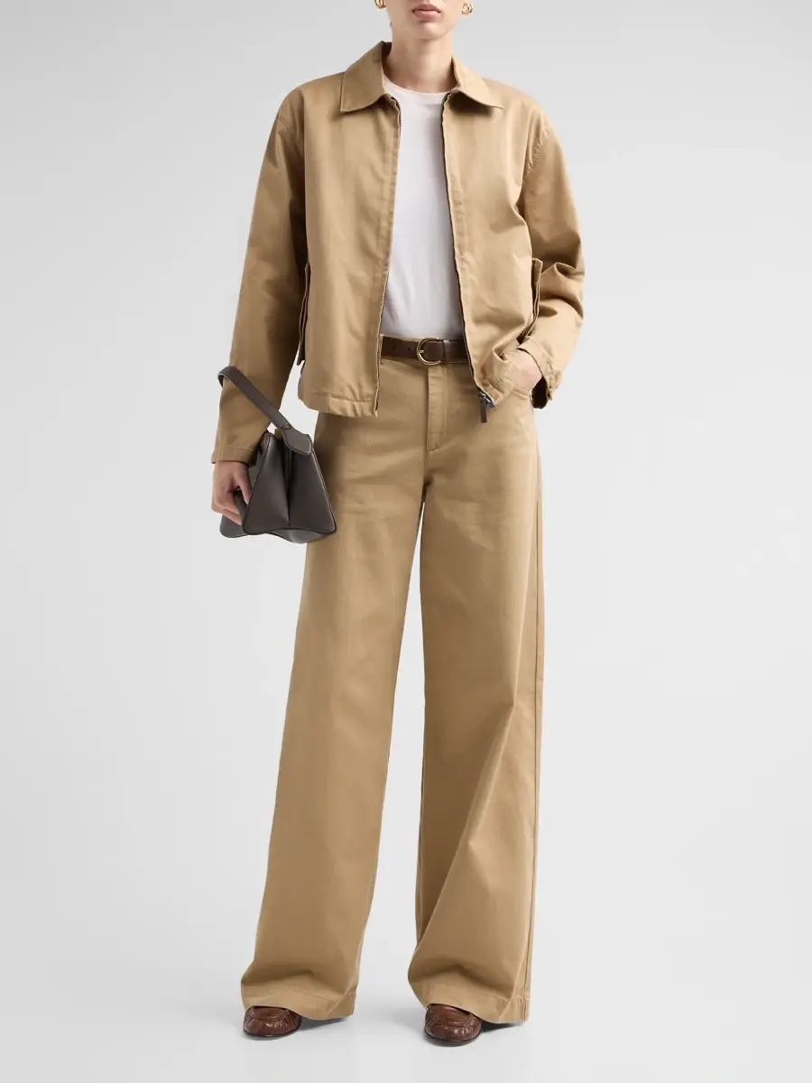 Vince Women's Washed Cotton Twill Zip-Front Jacket | Thumbnail 2 Vince Women's Washed Cotton Twill Zip-Front Jacket | Thumbnail 2