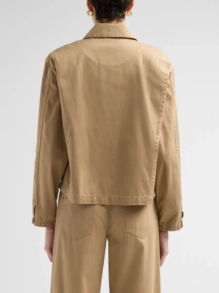 Vince Women's Washed Cotton Twill Zip-Front Jacket | Thumbnail 3 Vince Women's Washed Cotton Twill Zip-Front Jacket | Thumbnail 3