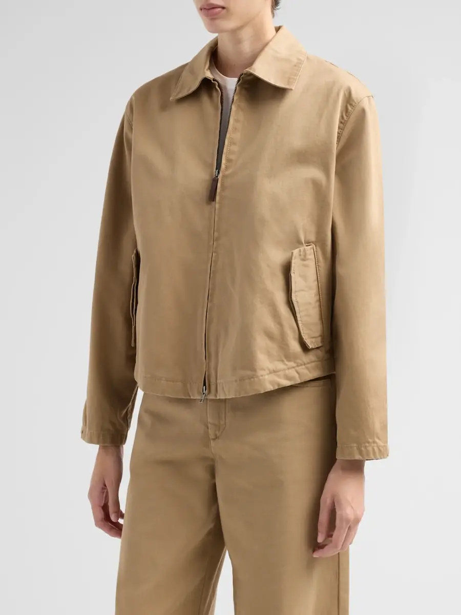 Vince Women's Washed Cotton Twill Zip-Front Jacket | Thumbnail 4 Vince Women's Washed Cotton Twill Zip-Front Jacket | Thumbnail 4