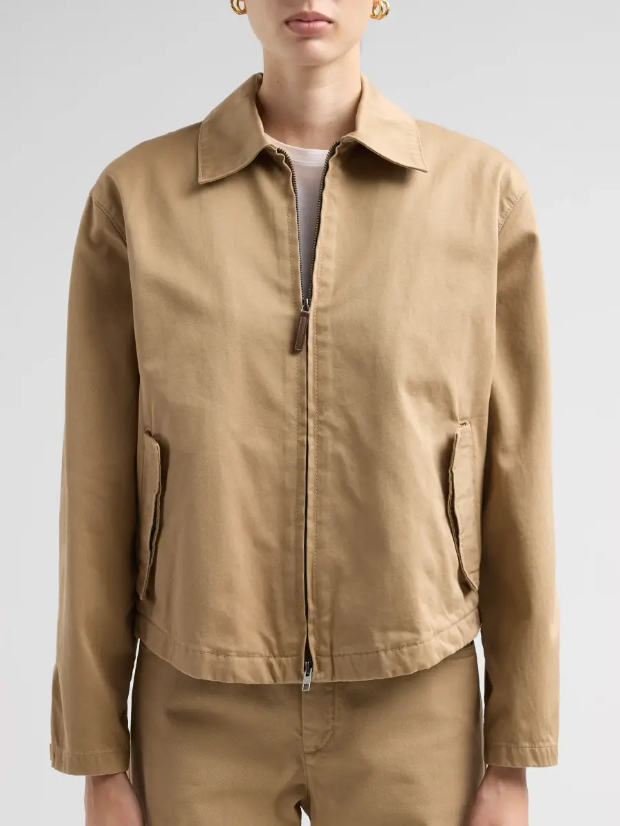 Vince Women's Washed Cotton Twill Zip-Front Jacket | Thumbnail 5 Vince Women's Washed Cotton Twill Zip-Front Jacket | Thumbnail 5